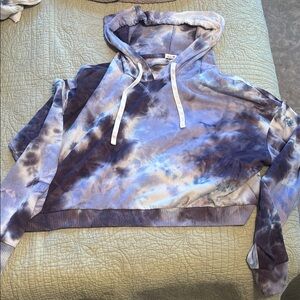Garage Tie-Dye Hoodie Sweater - Purple and White